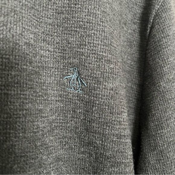 Original Penguin Sweater Mens Large Gray Long Sleeve Pullover Crew Cotton Blend - Picture 5 of 12